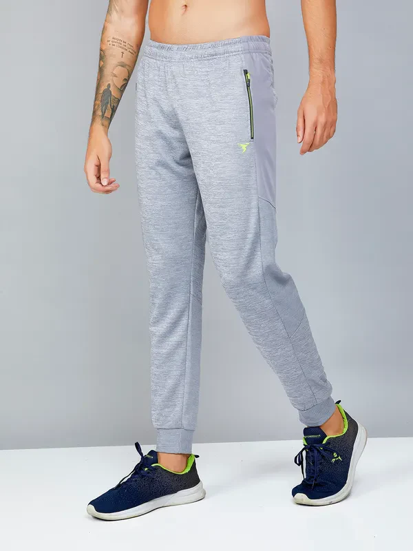 Men Melange Slim Fit Trackpants with TECHNO DRY - Image 4