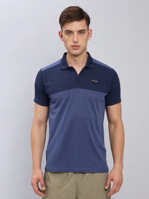 Men Colorblock Slim Fit Polo T-shirt with TECHNO COOL+ - Image 2
