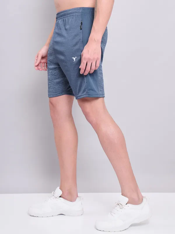 Men Melange Slim Fit Shorts with TECHNO DRY - Image 6