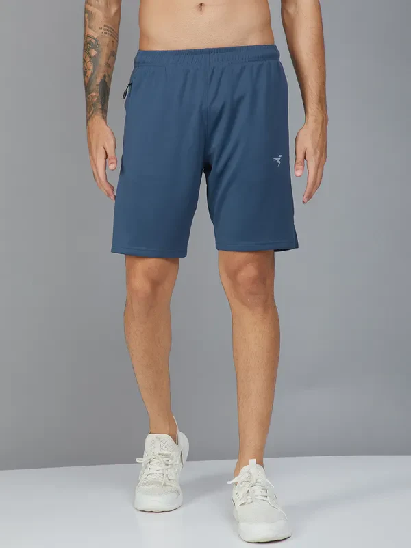 Men Solid Slim Fit Shorts with TECHNO DRY - Image 3