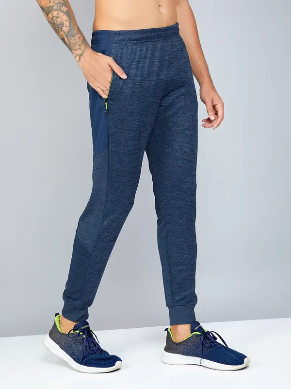 Men Melange Slim Fit Trackpants with TECHNO DRY - Image 5