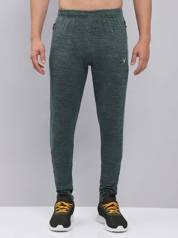 Men Melange Slim Fit Trackpants with TECHNO DRY - Image 3
