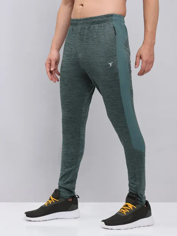 Men Melange Slim Fit Trackpants with TECHNO DRY - Image 5