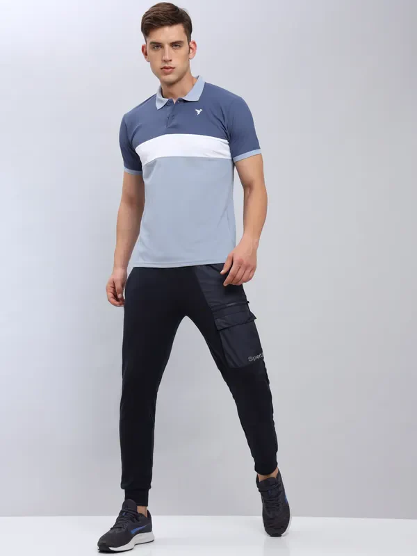 Men Colorblock Slim Fit Polo T-shirt with MATPIQ - Image 2