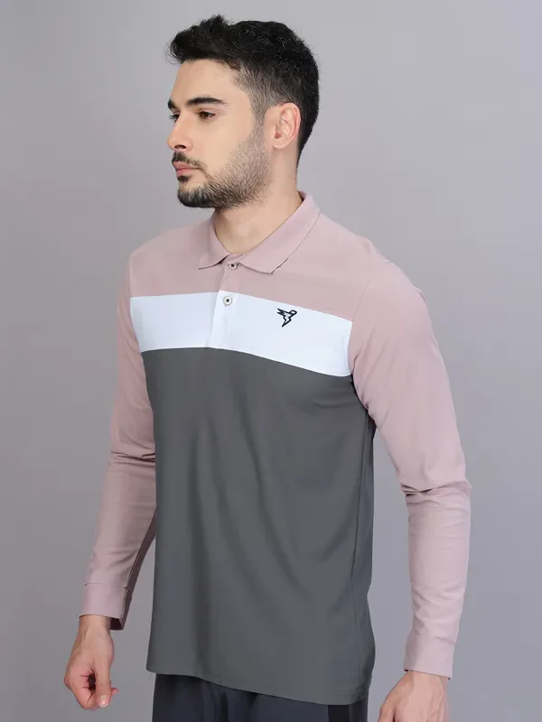 Men Colorblock Slim Fit Polo T-shirt with MATPIQ - Image 4