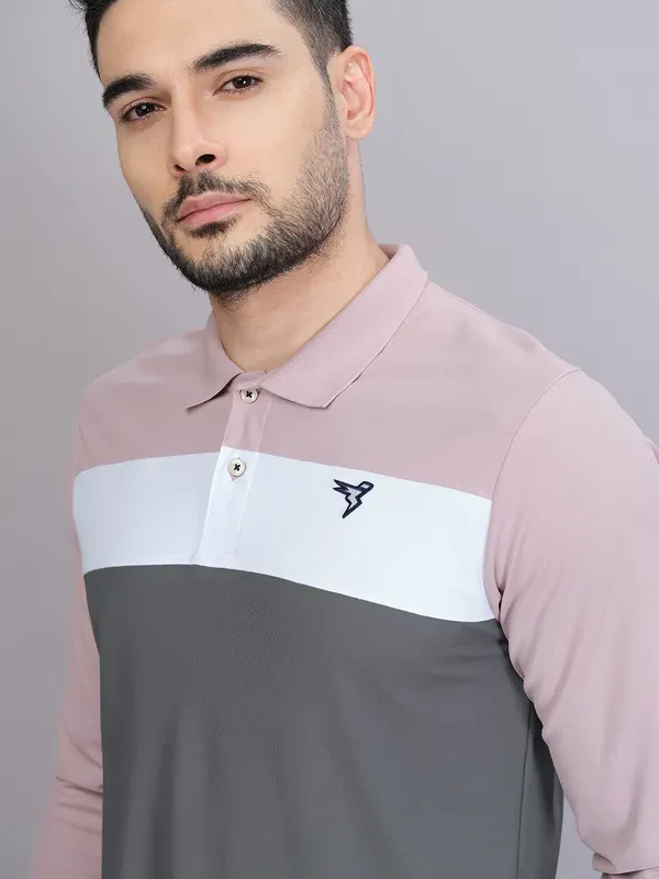 Men Colorblock Slim Fit Polo T-shirt with MATPIQ - Image 6
