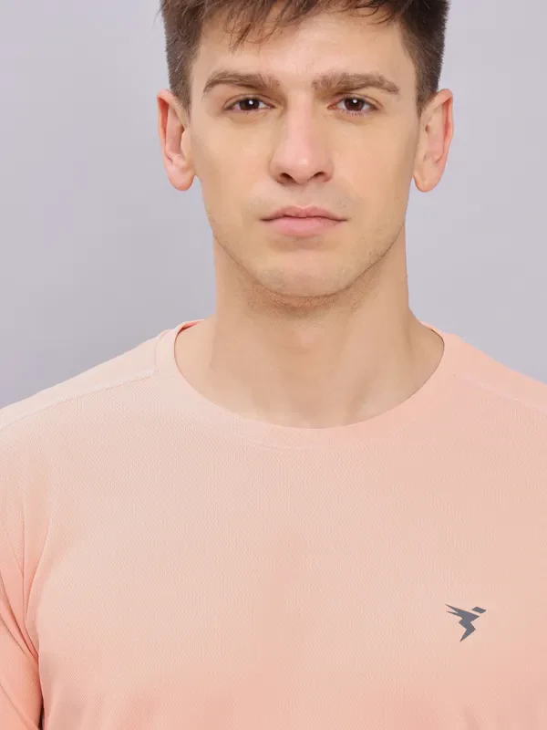 Men Solid Slim Fit Crew Neck T-shirt with TECHNO COOL+ - Image 5