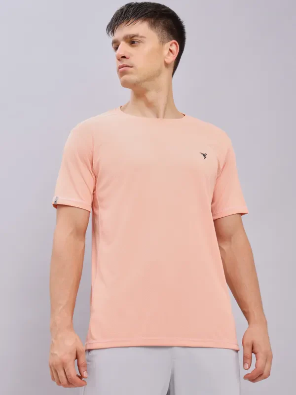 Men Solid Slim Fit Crew Neck T-shirt with TECHNO COOL+ - Image 6