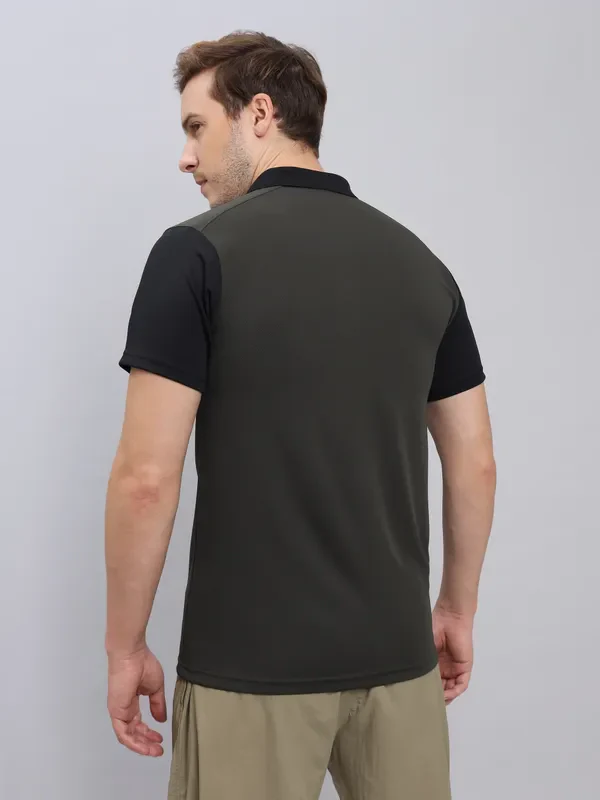 Men Colorblock Slim Fit Polo T-shirt with TECHNO COOL+ - Image 3