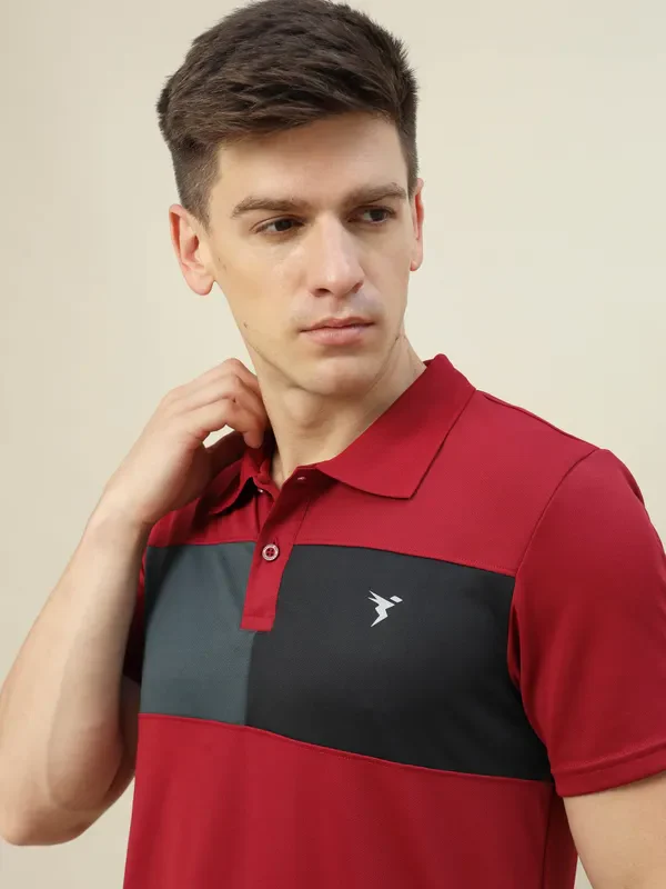 Men Colorblock Slim Fit Polo T-shirt with TECHNO COOL+ - Image 6