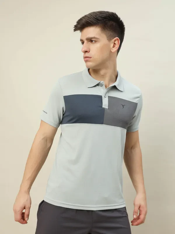 Men Colorblock Slim Fit Polo T-shirt with TECHNO COOL+ - Image 2