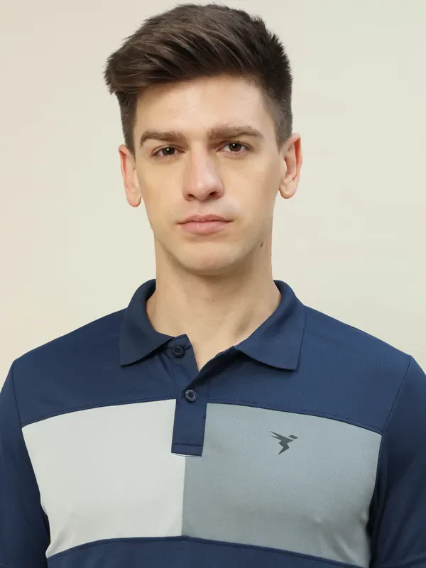 Men Colorblock Slim Fit Polo T-shirt with TECHNO COOL+ - Image 8
