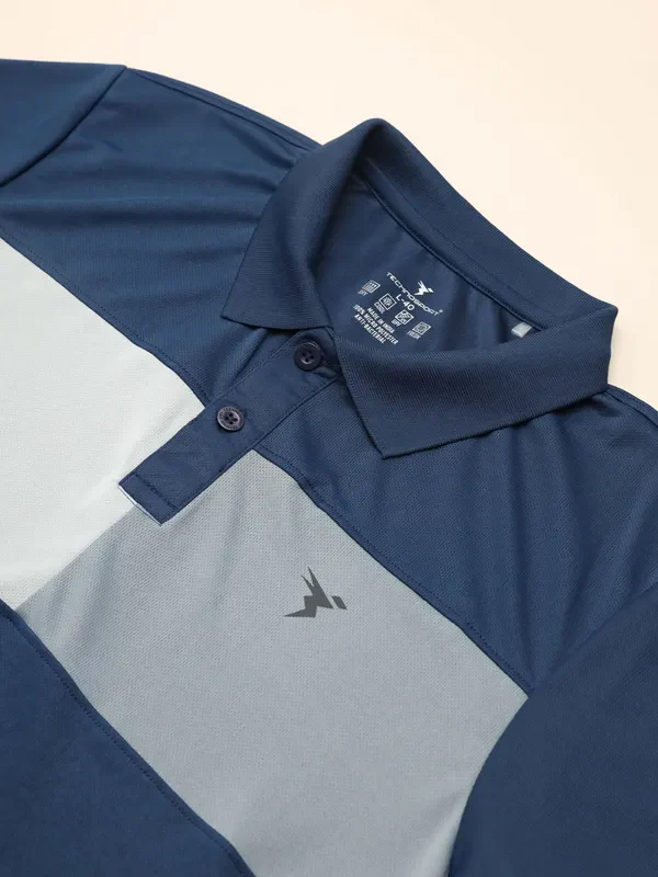Men Colorblock Slim Fit Polo T-shirt with TECHNO COOL+ - Image 9