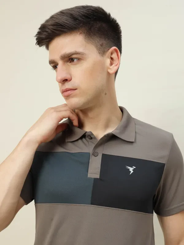 Men Colorblock Slim Fit Polo T-shirt with TECHNO COOL+ - Image 6