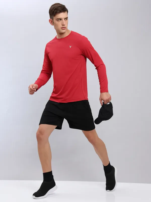 Men Solid Slim Fit Crew Neck T-shirt with TECHNO COOL+ - Image 5
