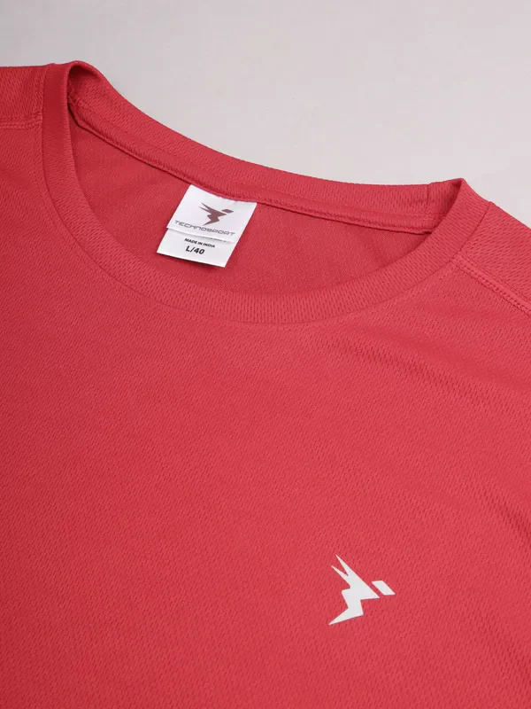 Men Solid Slim Fit Crew Neck T-shirt with TECHNO COOL+ - Image 8