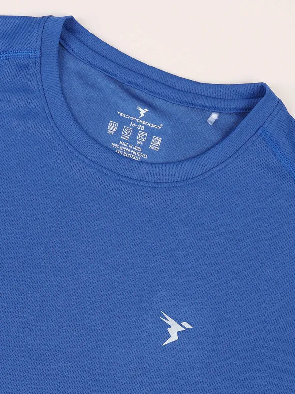 Men Solid Slim Fit Crew Neck T-shirt with TECHNO COOL+ - Image 7