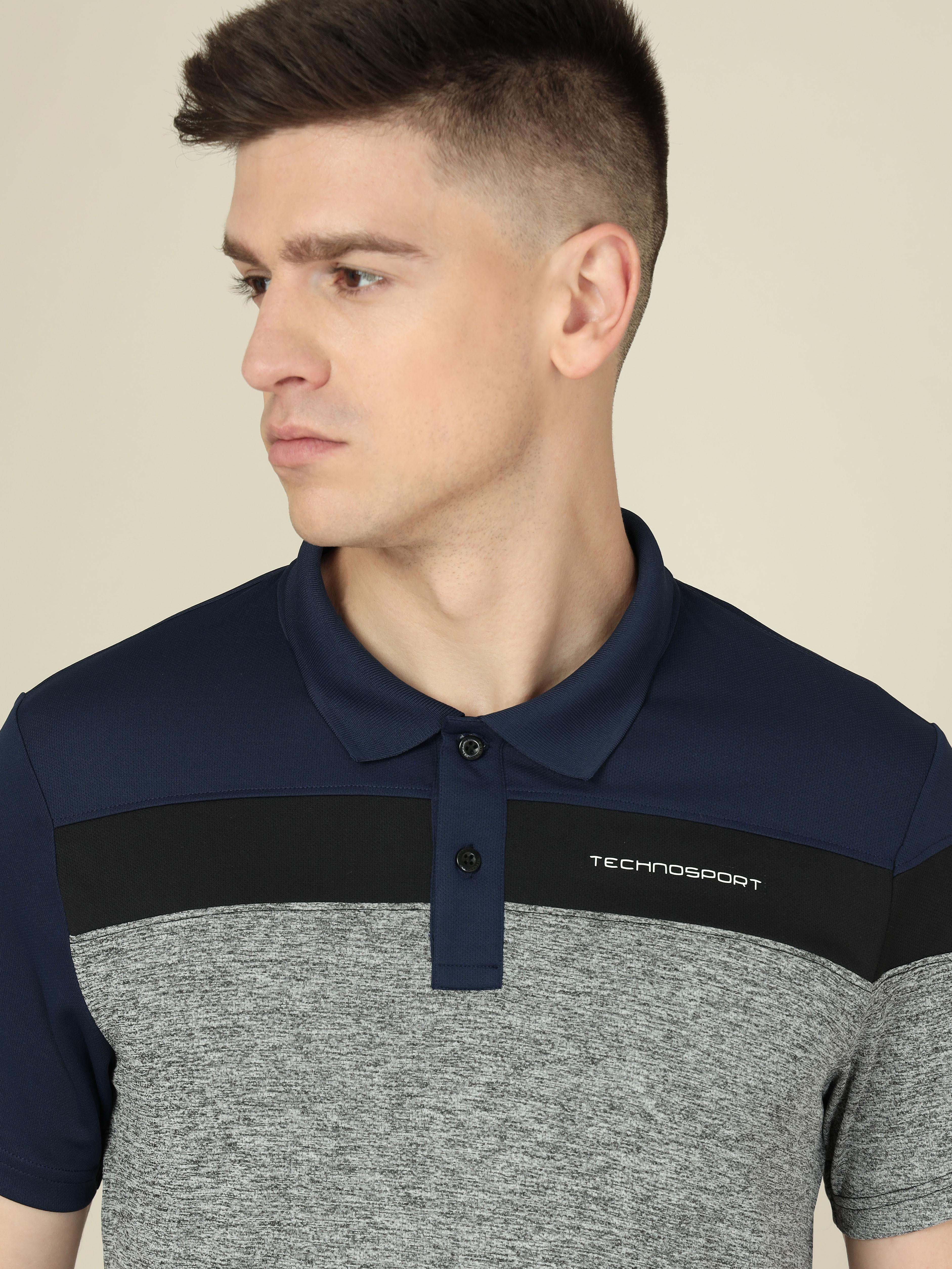 Men Colorblock Slim Fit Polo T-shirt with DOUBLE COOL - Image 6