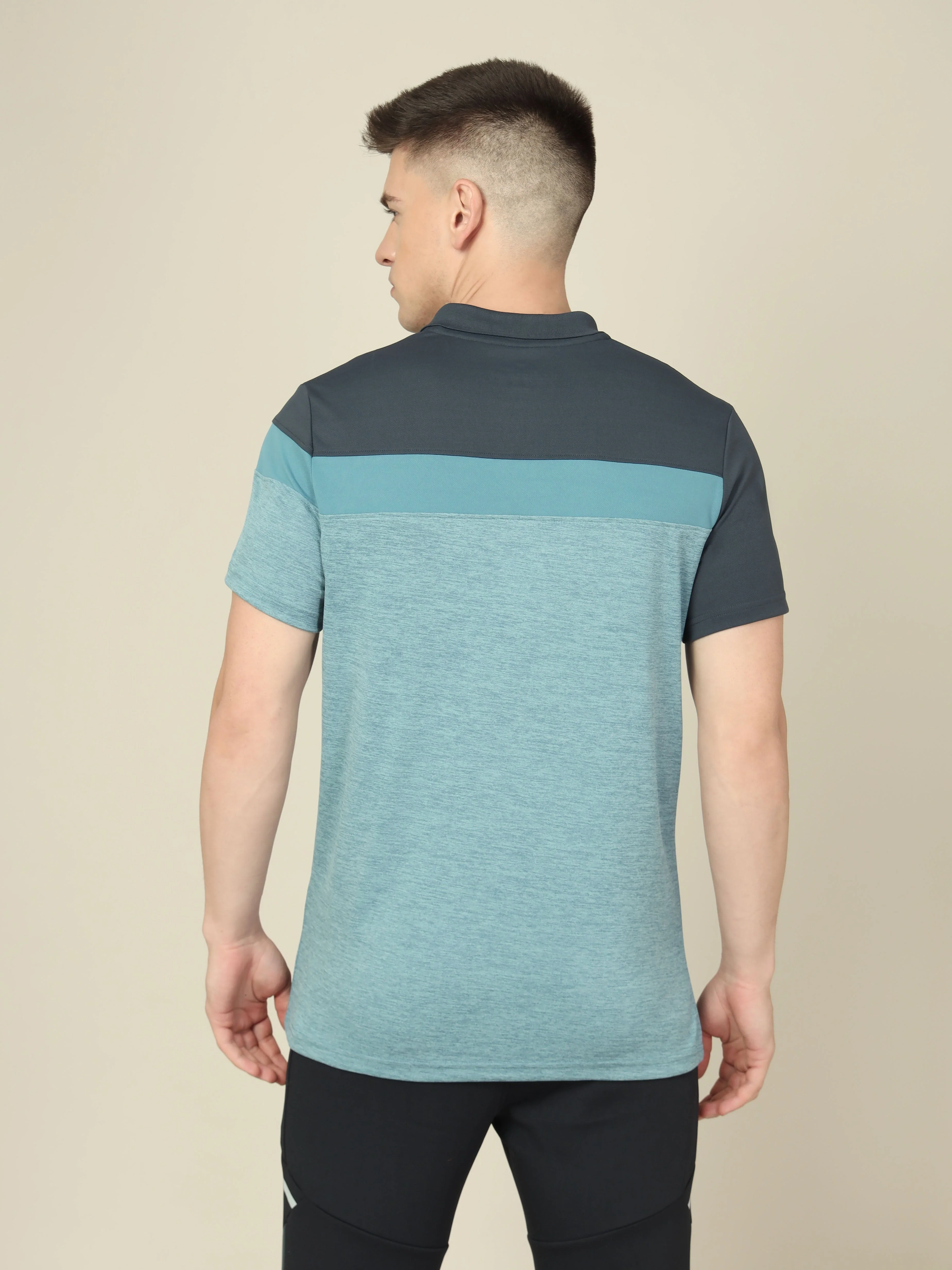 Men Colorblock Slim Fit Polo T-shirt with DOUBLE COOL - Image 2