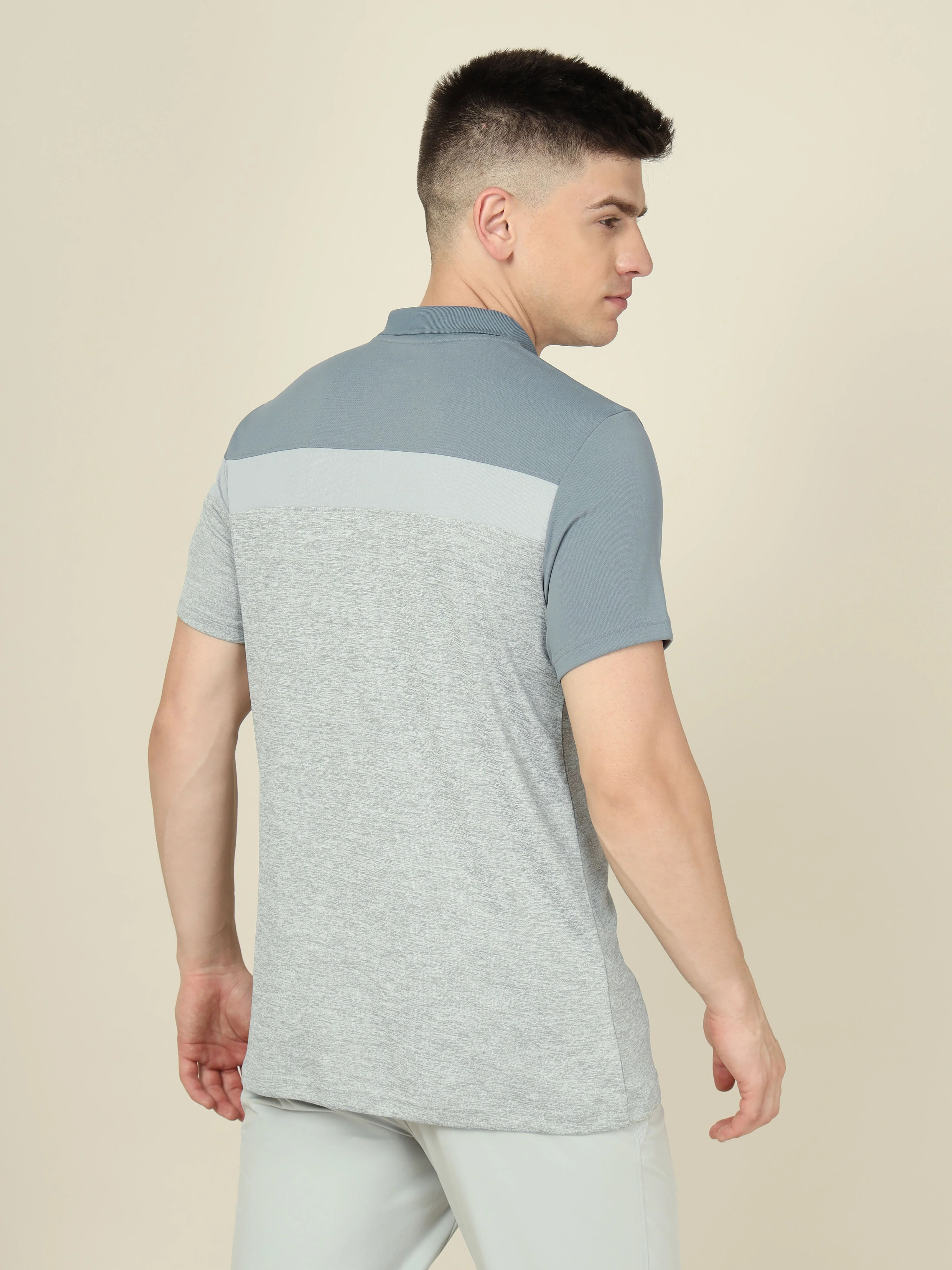 Men Colorblock Slim Fit Polo T-shirt with DOUBLE COOL - Image 2