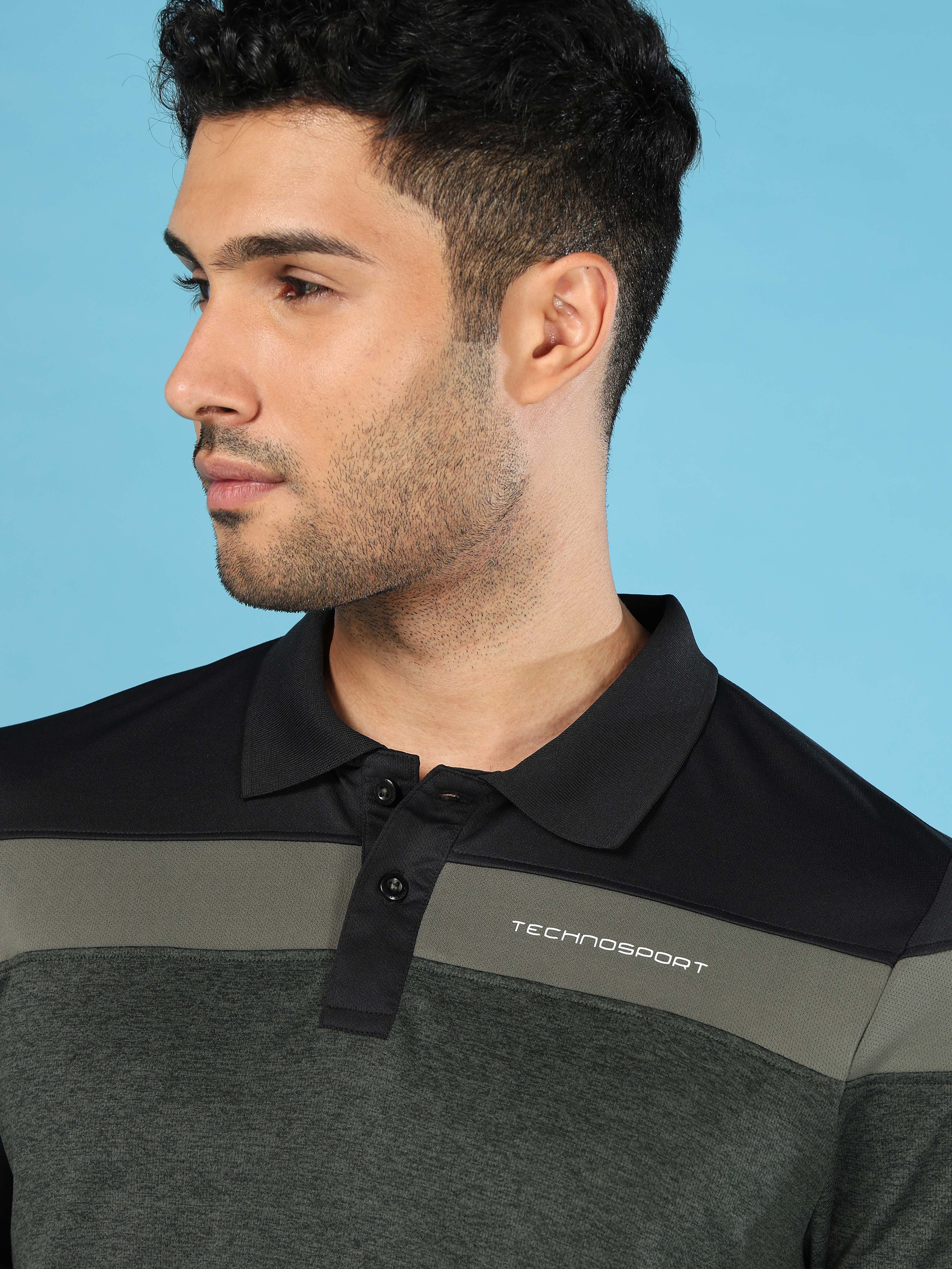 Men Colorblock Slim Fit Polo T-shirt with DOUBLE COOL - Image 6