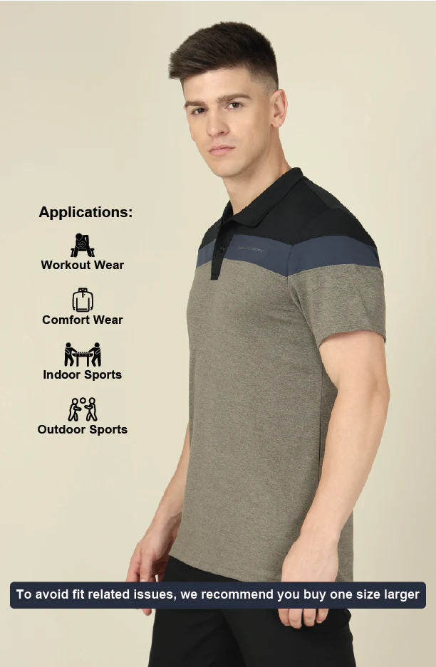 Men Colorblock Slim Fit Polo T-shirt with DOUBLE COOL - Image 5