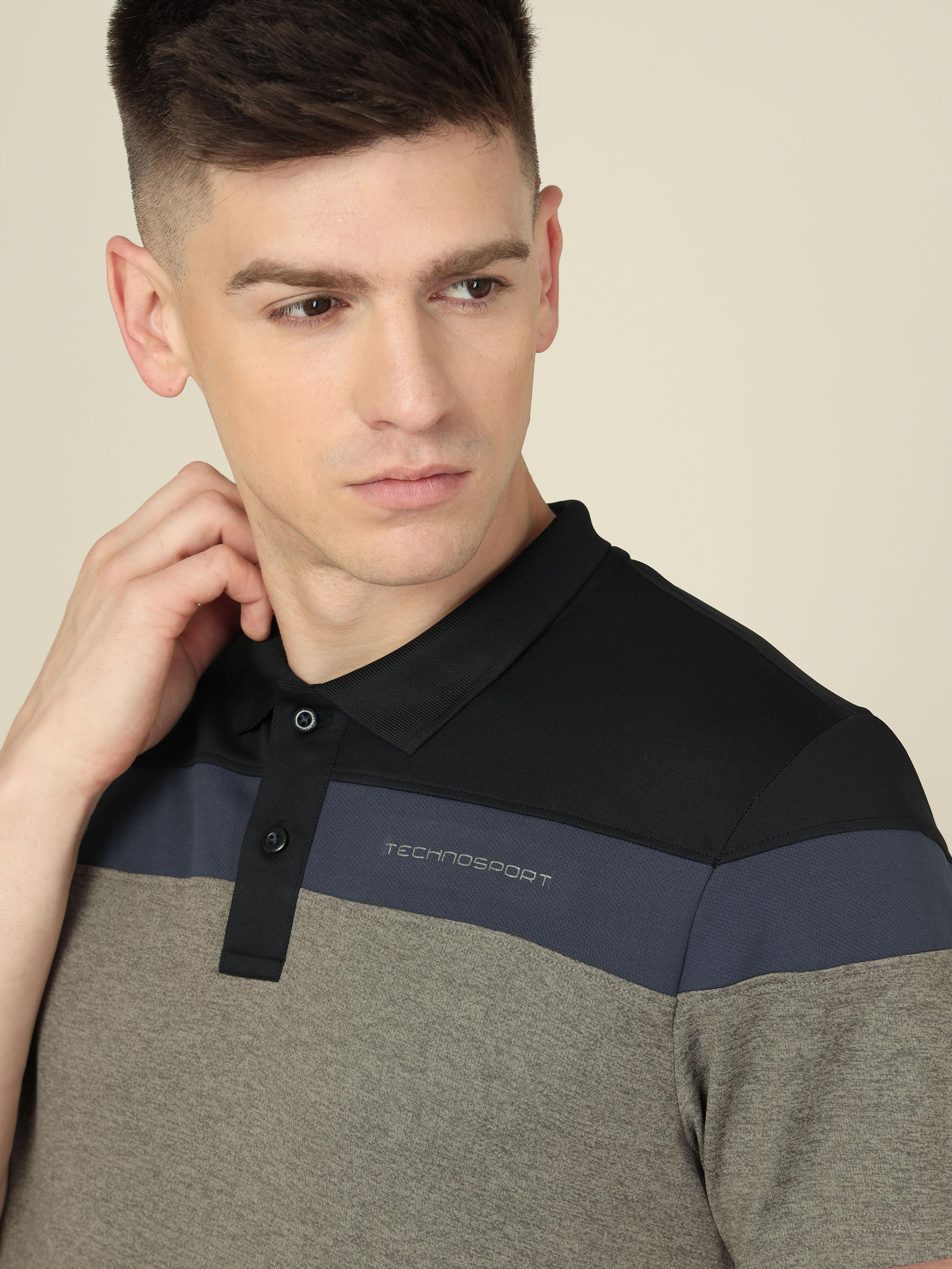 Men Colorblock Slim Fit Polo T-shirt with DOUBLE COOL - Image 6