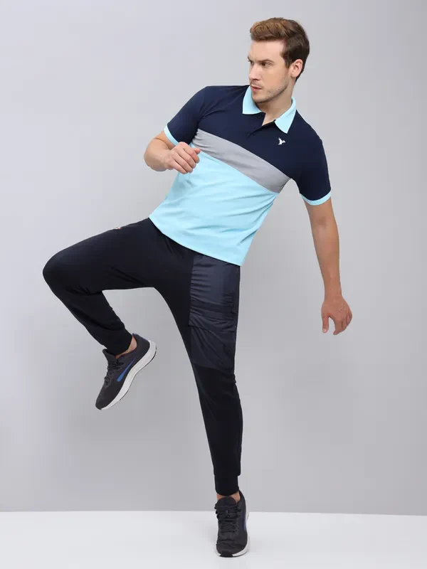Men Colorblock Slim Fit Polo T-shirt with MATPIQ - Image 2