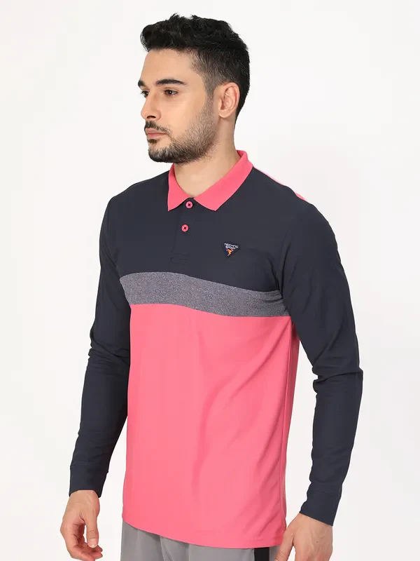 Men Colorblock Slim Fit Polo T-shirt with MATPIQ - Image 3