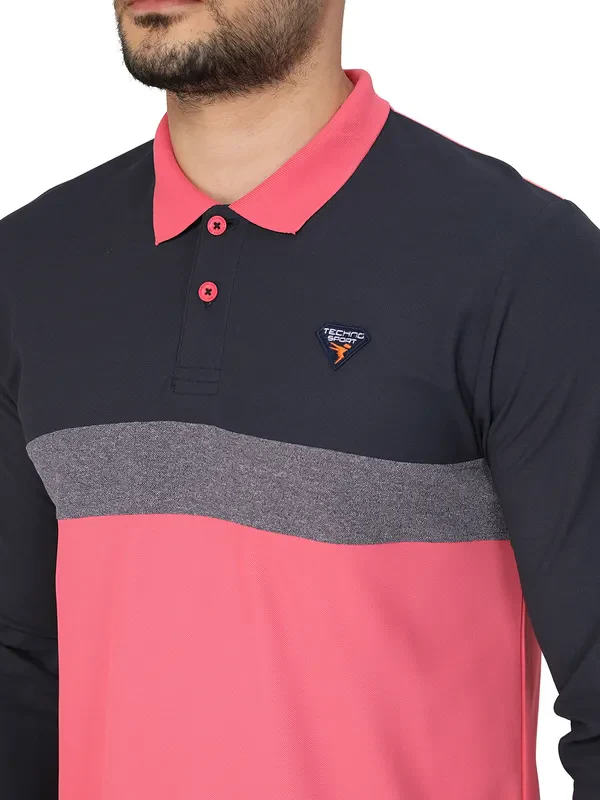Men Colorblock Slim Fit Polo T-shirt with MATPIQ - Image 5