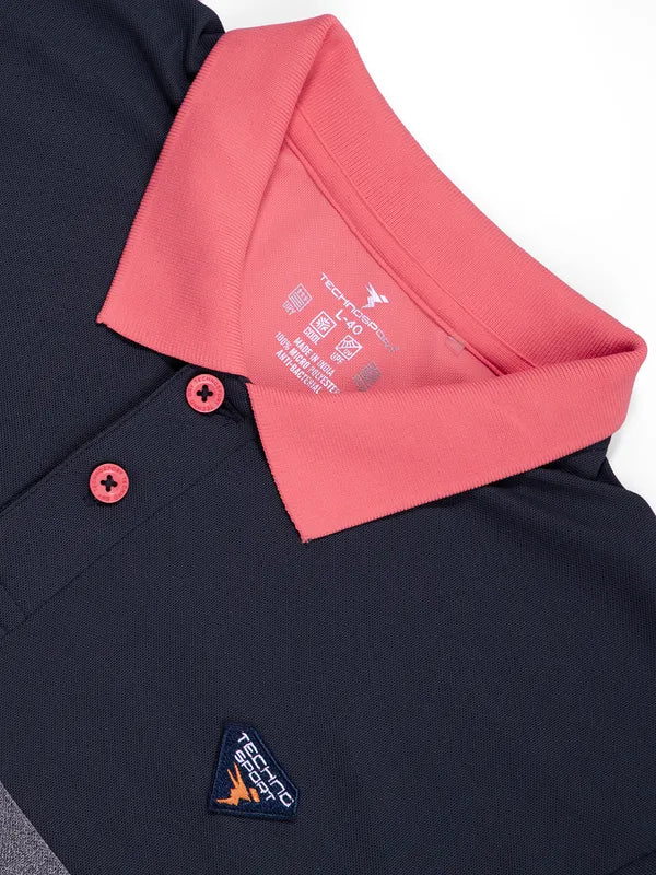 Men Colorblock Slim Fit Polo T-shirt with MATPIQ - Image 6