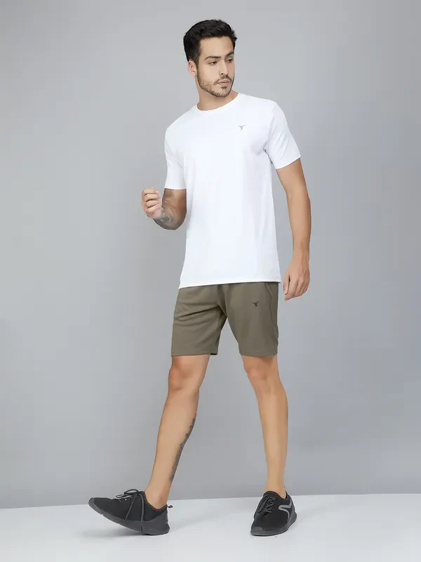 Men Solid Slim Fit Shorts with TECHNO DRY - Image 2