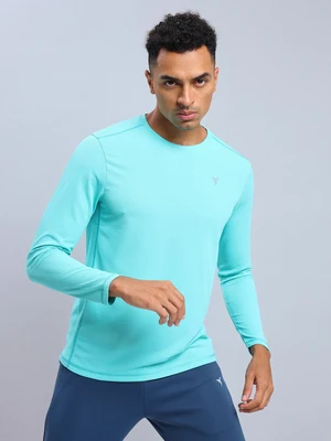 Men Solid Slim Fit Crew Neck T-shirt with TECHNO COOL+ - Image 5