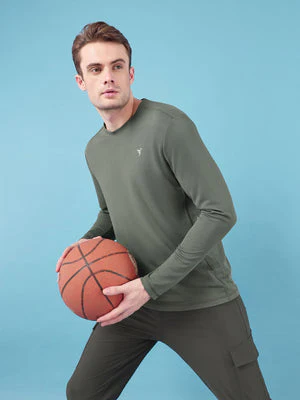 Men Solid Slim Fit Crew Neck T-shirt with TECHNO COOL+ - Image 6