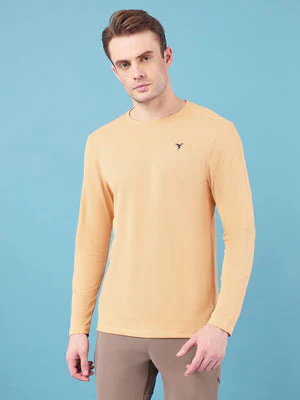 Men Solid Slim Fit Crew Neck T-shirt with TECHNO COOL+ - Image 2