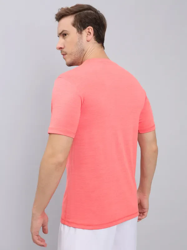 Men Solid Slim Fit Crew Neck T-shirt with DOUBLE COOL - Image 3