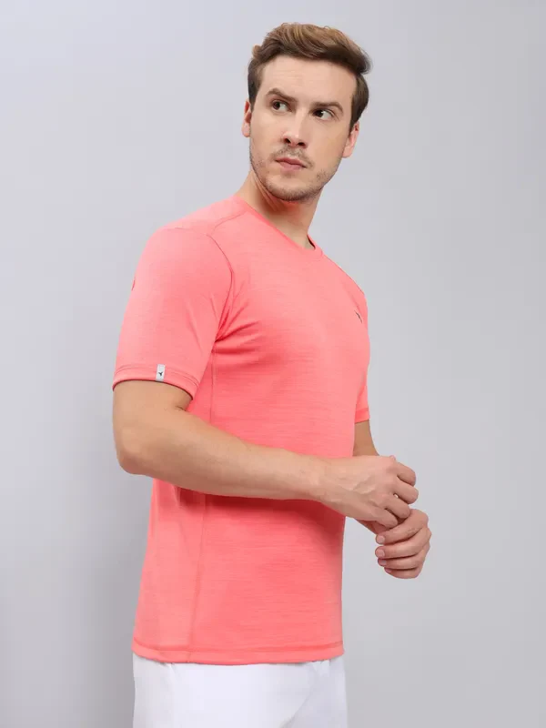 Men Solid Slim Fit Crew Neck T-shirt with DOUBLE COOL - Image 4