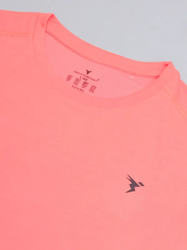 Men Solid Slim Fit Crew Neck T-shirt with DOUBLE COOL - Image 7