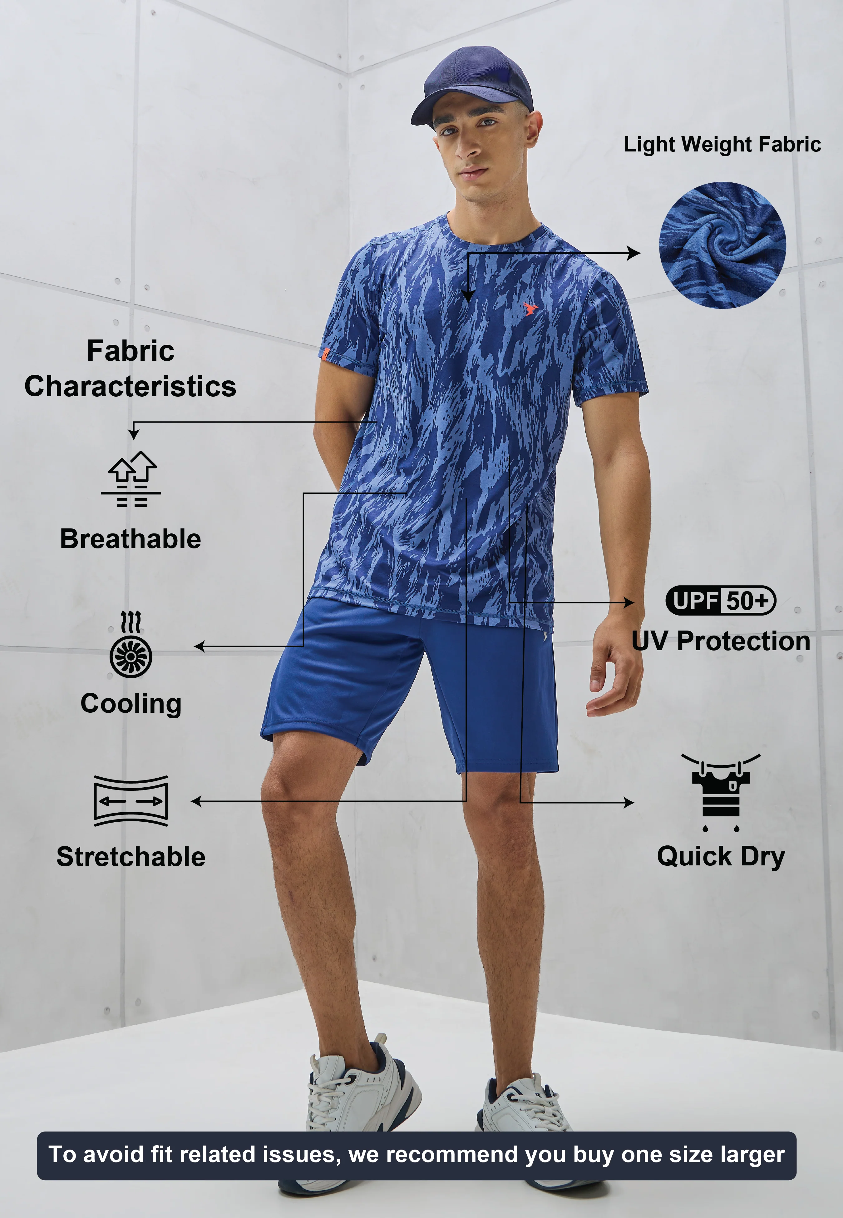 Men Jacquard Slim Fit Crew Neck T-shirt with DOUBLE COOL - Image 5