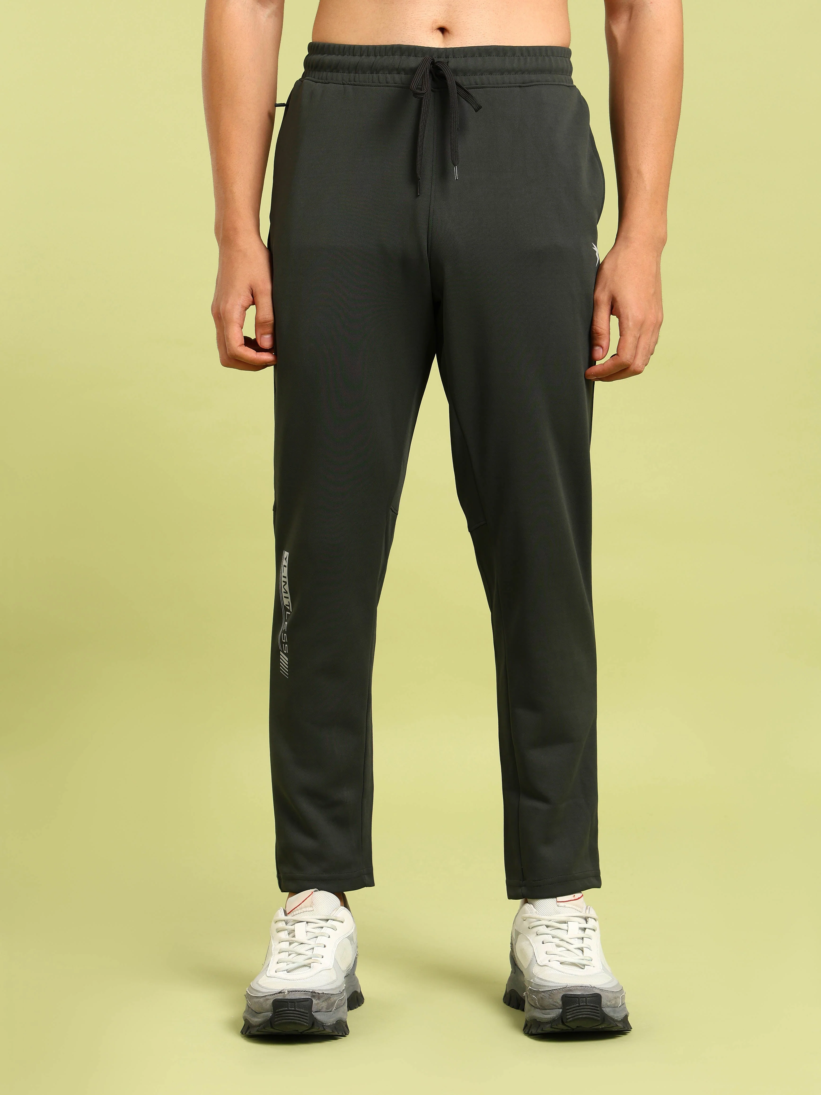 Men Solid Slim Fit Trackpants with ELASTO PLUS - Image 2