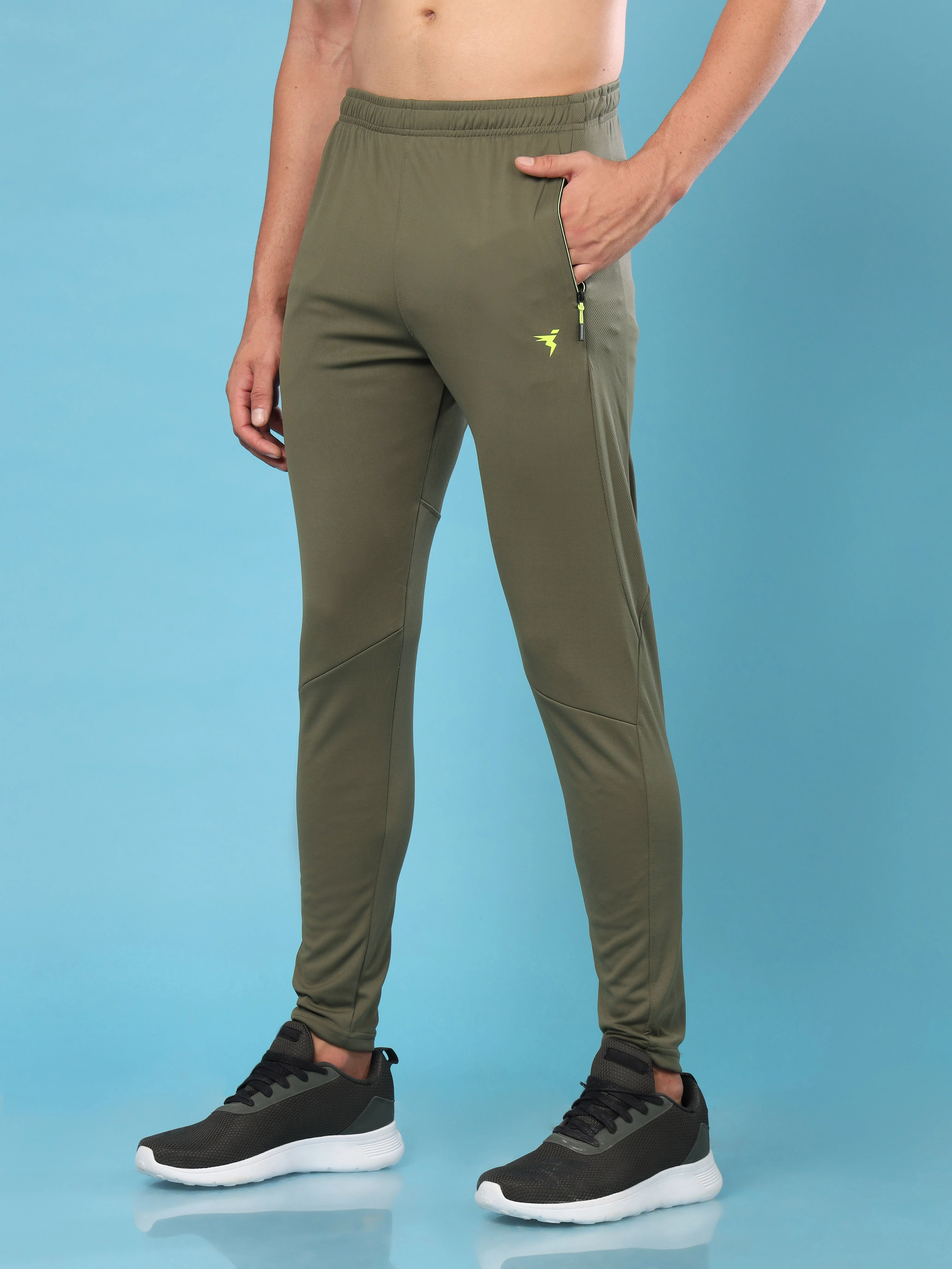 Men Solid Slim Fit Trackpants with TECHNO DRY - Image 3