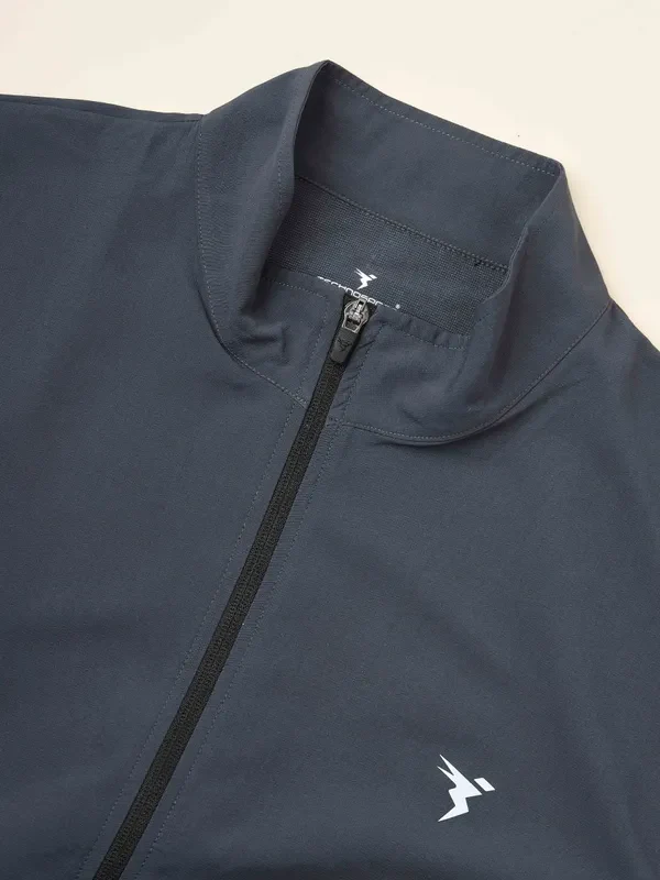 Men Solid Slim Fit Mock Neck Jacket with TECHNOLITE - Image 7