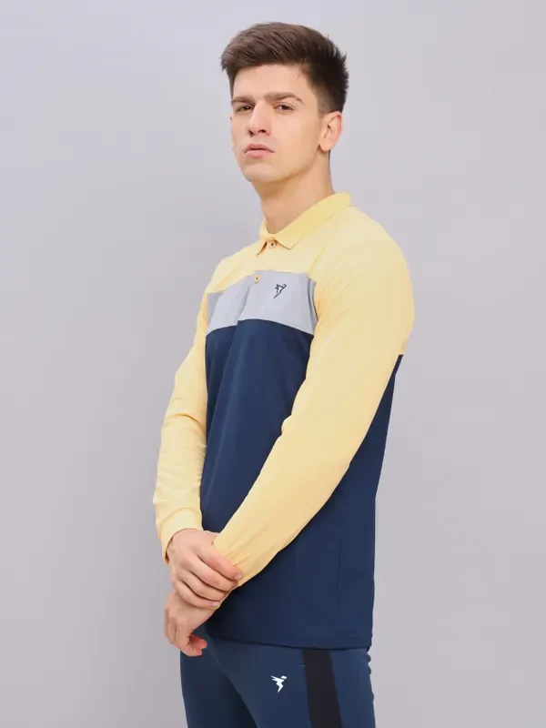 Men Colorblock Slim Fit Polo T-shirt with MATPIQ - Image 3