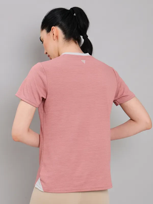 Women Solid Slim Fit V Neck T-shirt with DOUBLE COOL - Image 7