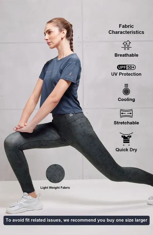 Women Printed Slim Fit Tights with ELASTO PLUS - Image 3