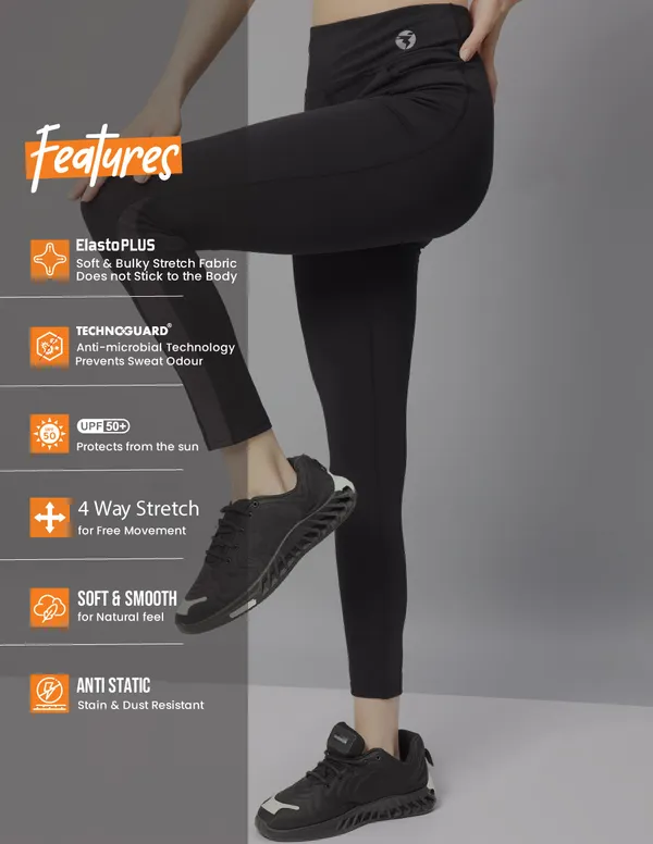 Women Solid Slim Fit Tights with ELASTO PLUS - Image 5