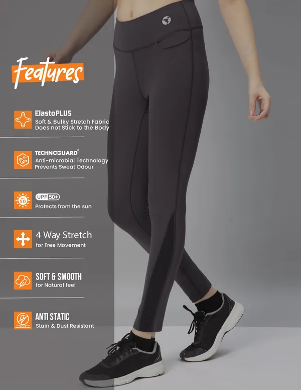 Women Solid Slim Fit Tights with ELASTO PLUS - Image 5