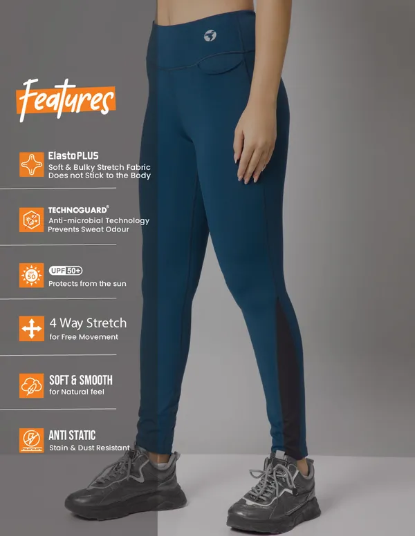 Women Solid Slim Fit Tights with ELASTO PLUS - Image 5