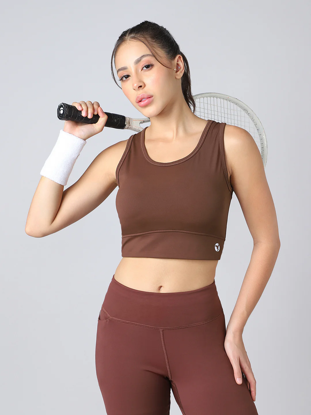 Women Solid Slim Fit Scoop Neck Sports Bra with ELASTO PLUS - Image 2