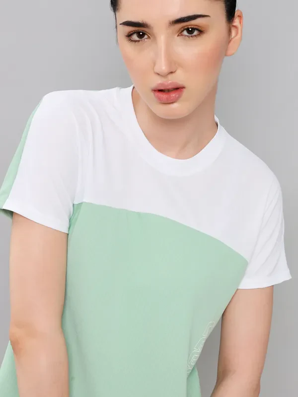 Women Colorblock Slim Fit Crew Neck T-shirt with TECHNO COOL+ - Image 6
